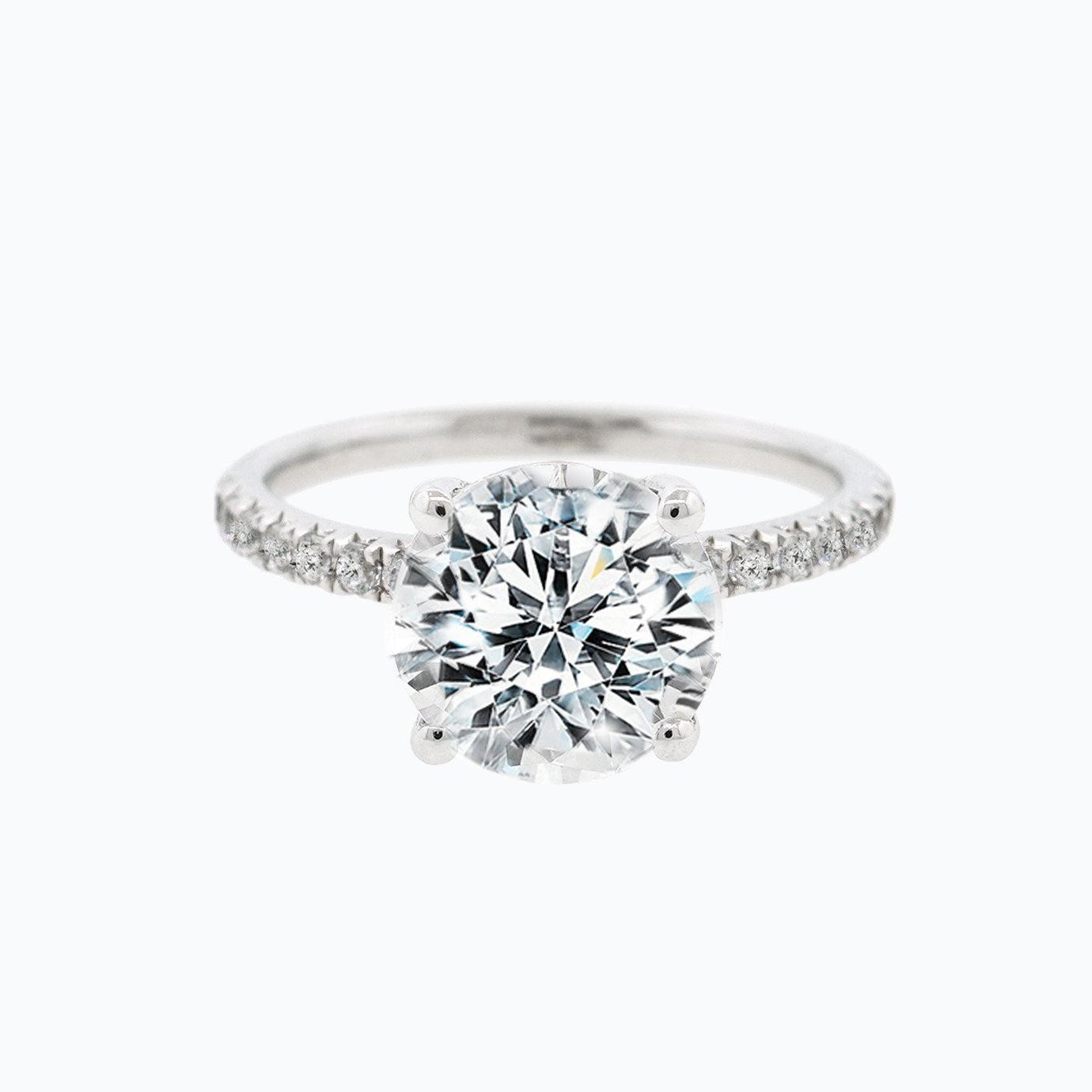 2.0 CT Round Lab-Grown Diamond Hidden Halo Pave Engagement Ring 3