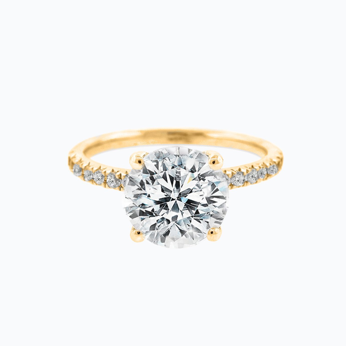 2.0 CT Round Lab-Grown Diamond Hidden Halo Pave Engagement Ring 1