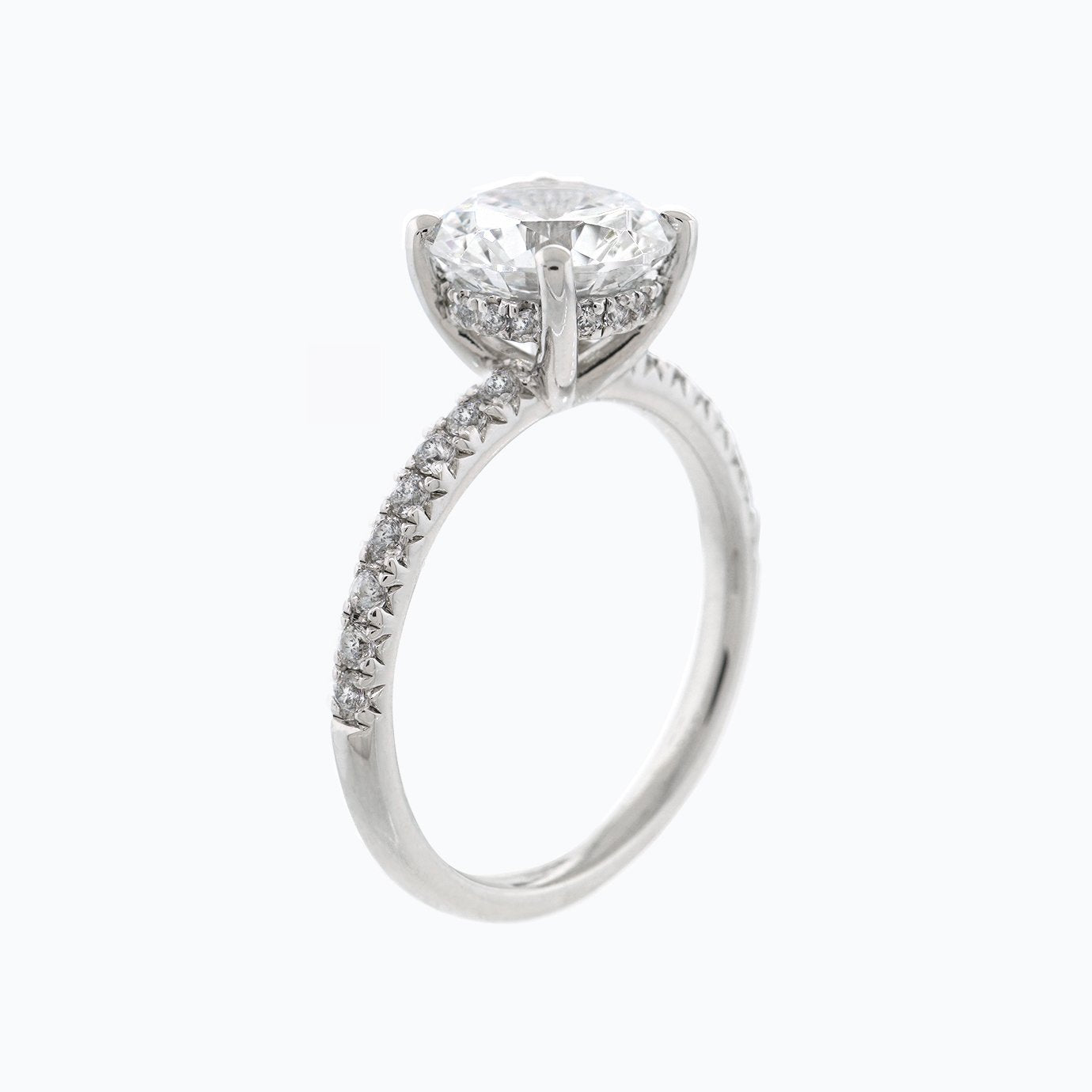 2.0 CT Round Lab-Grown Diamond Hidden Halo Pave Engagement Ring 5
