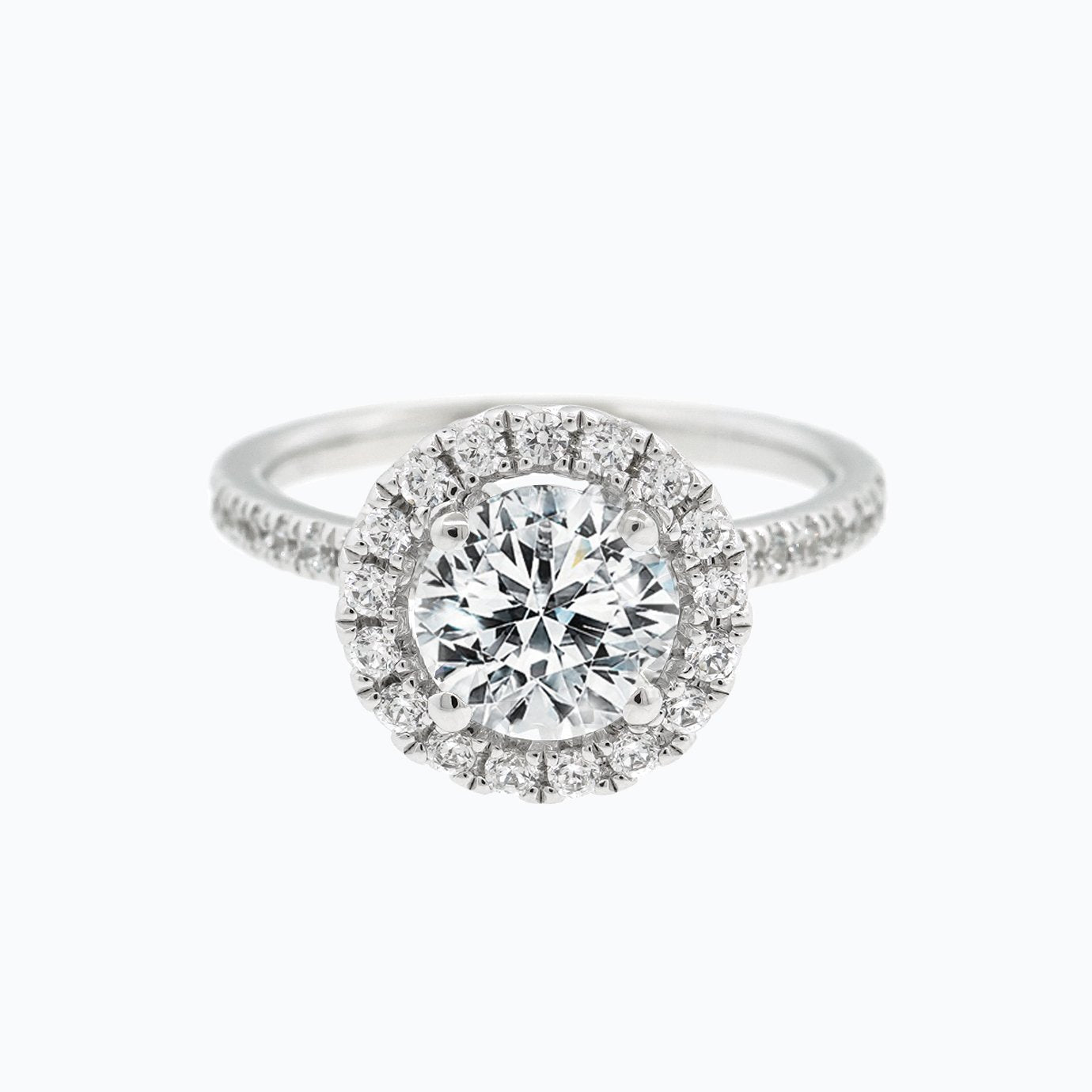 1 CT Round Lab-Grown Diamond Halo Engagement Ring 3