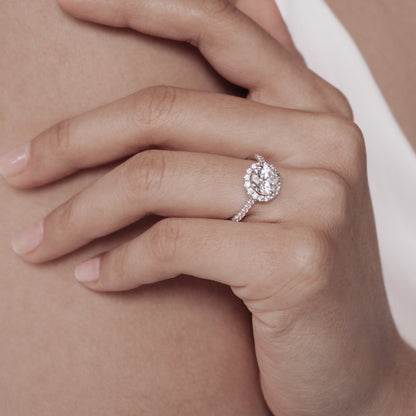 1 CT Round Lab-Grown Diamond Halo Engagement Ring 5