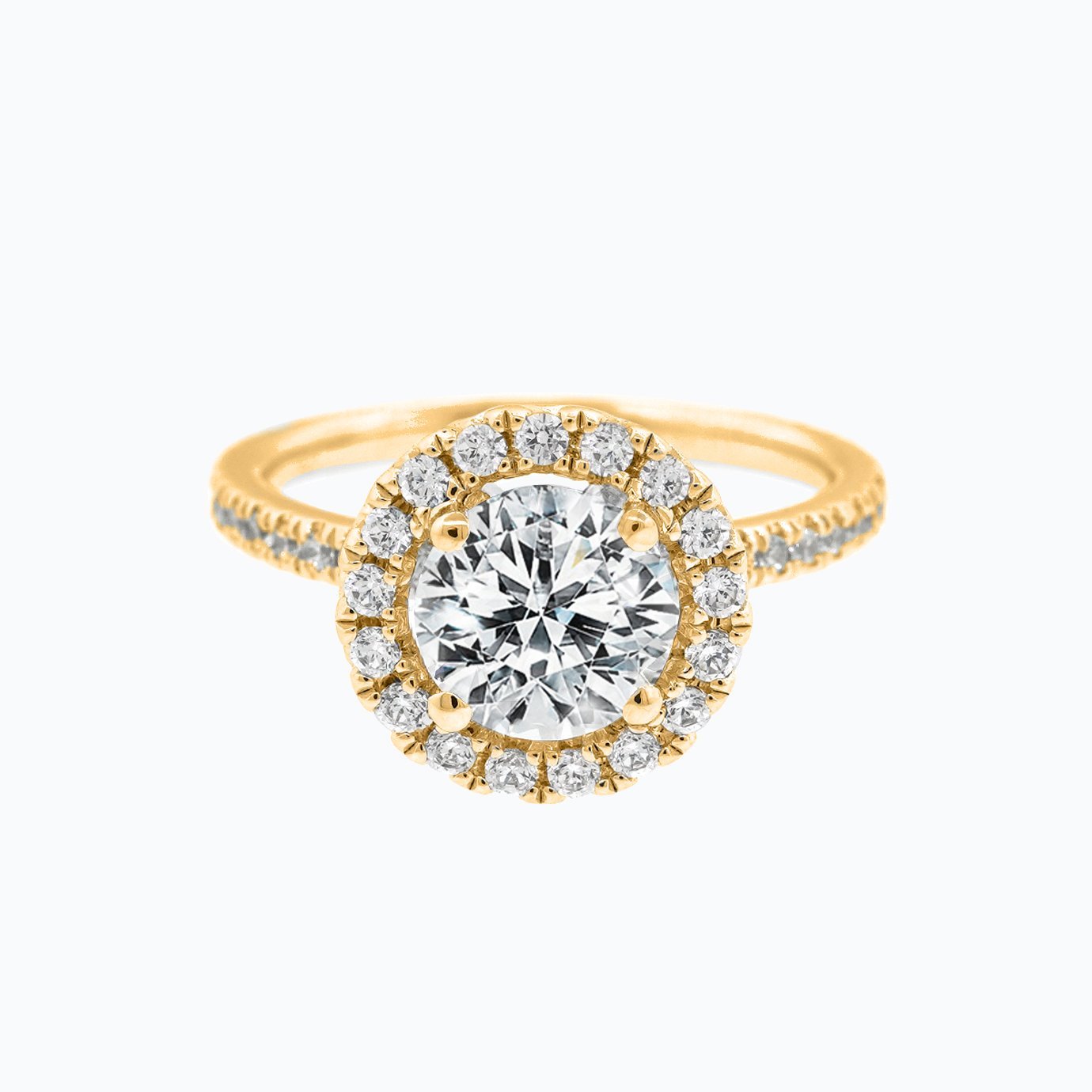 1 CT Round Lab-Grown Diamond Halo Engagement Ring 1
