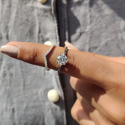 Solitaire Cathedral- 1.8 CT Cushion Lab Grown Diamond Wedding Band