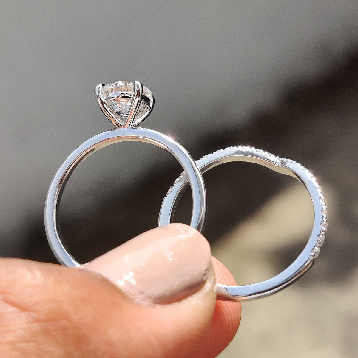 Solitaire Cathedral- 1.8 CT Cushion Lab Grown Diamond Wedding Band