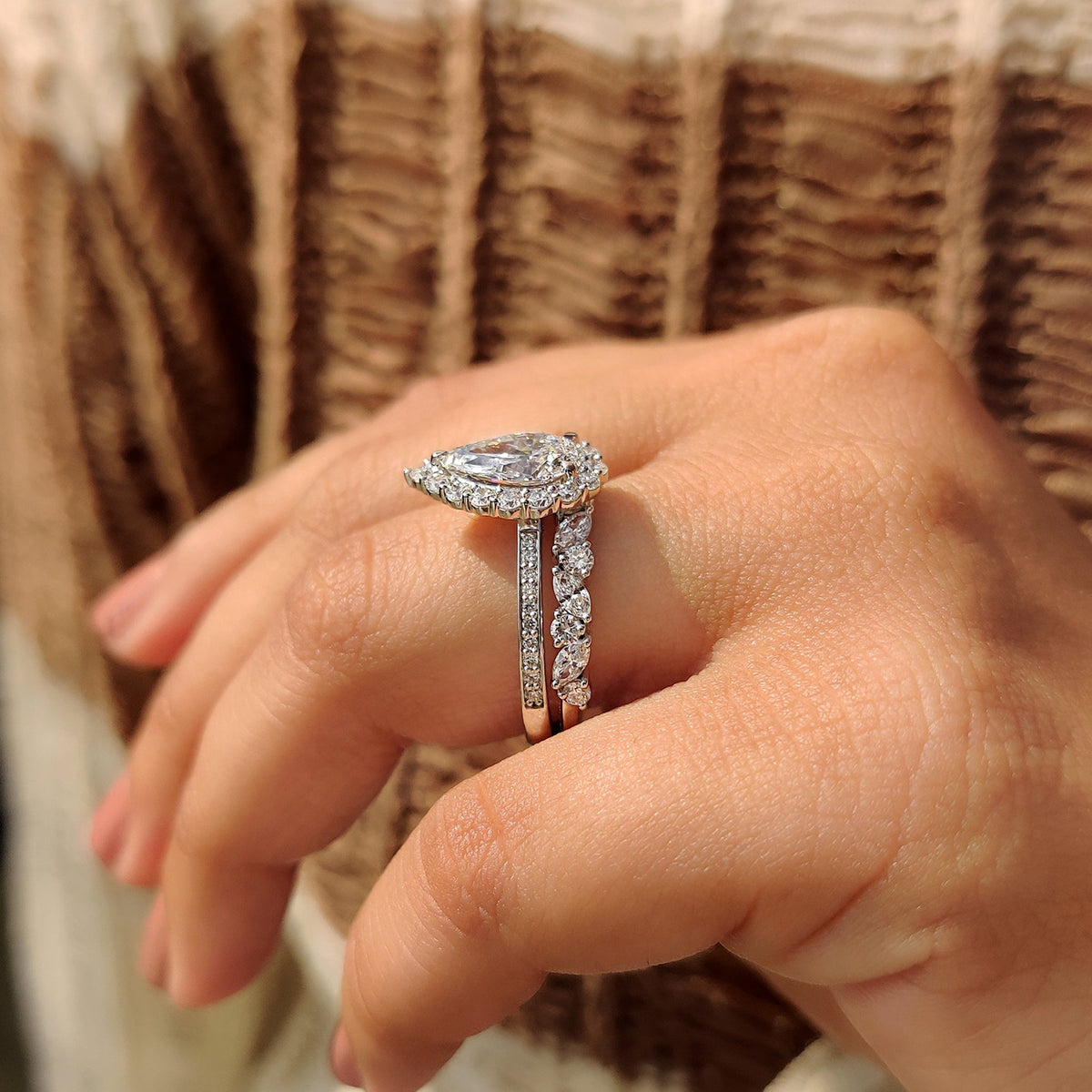 Solitaire Cathedral- 1.8 CT Cushion Lab Grown Diamond Wedding Band