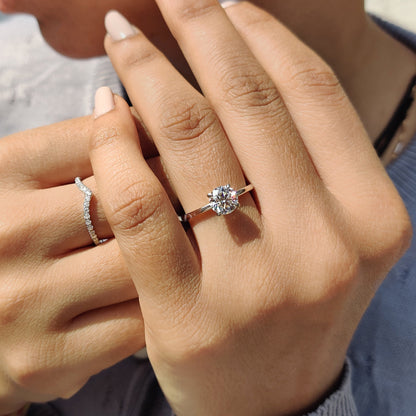 Solitaire Cathedral- 1.8 CT Cushion Lab Grown Diamond Wedding Band