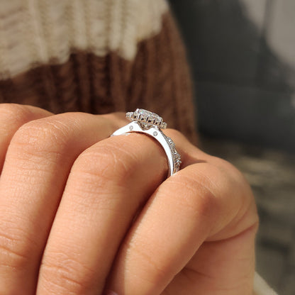 Solitaire Cathedral- 1.8 CT Cushion Lab Grown Diamond Wedding Band