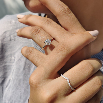 Solitaire Cathedral- 1.8 CT Cushion Lab Grown Diamond Wedding Band