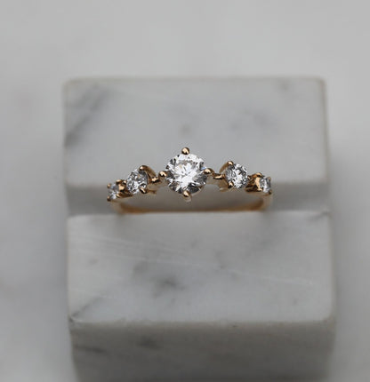 0.80 TCW Round Lab Grown Diamond Five Stone Wedding Band 4