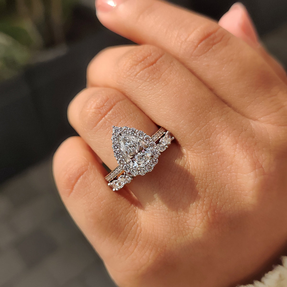 Solitaire Cathedral- 1.8 CT Cushion Lab Grown Diamond Wedding Band