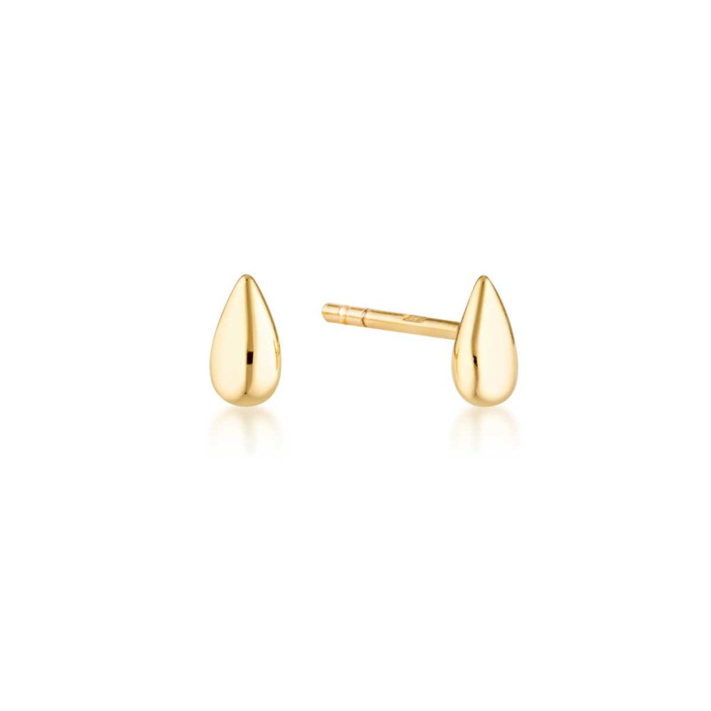 Golden Teardrop Petite Stud Earrings 1