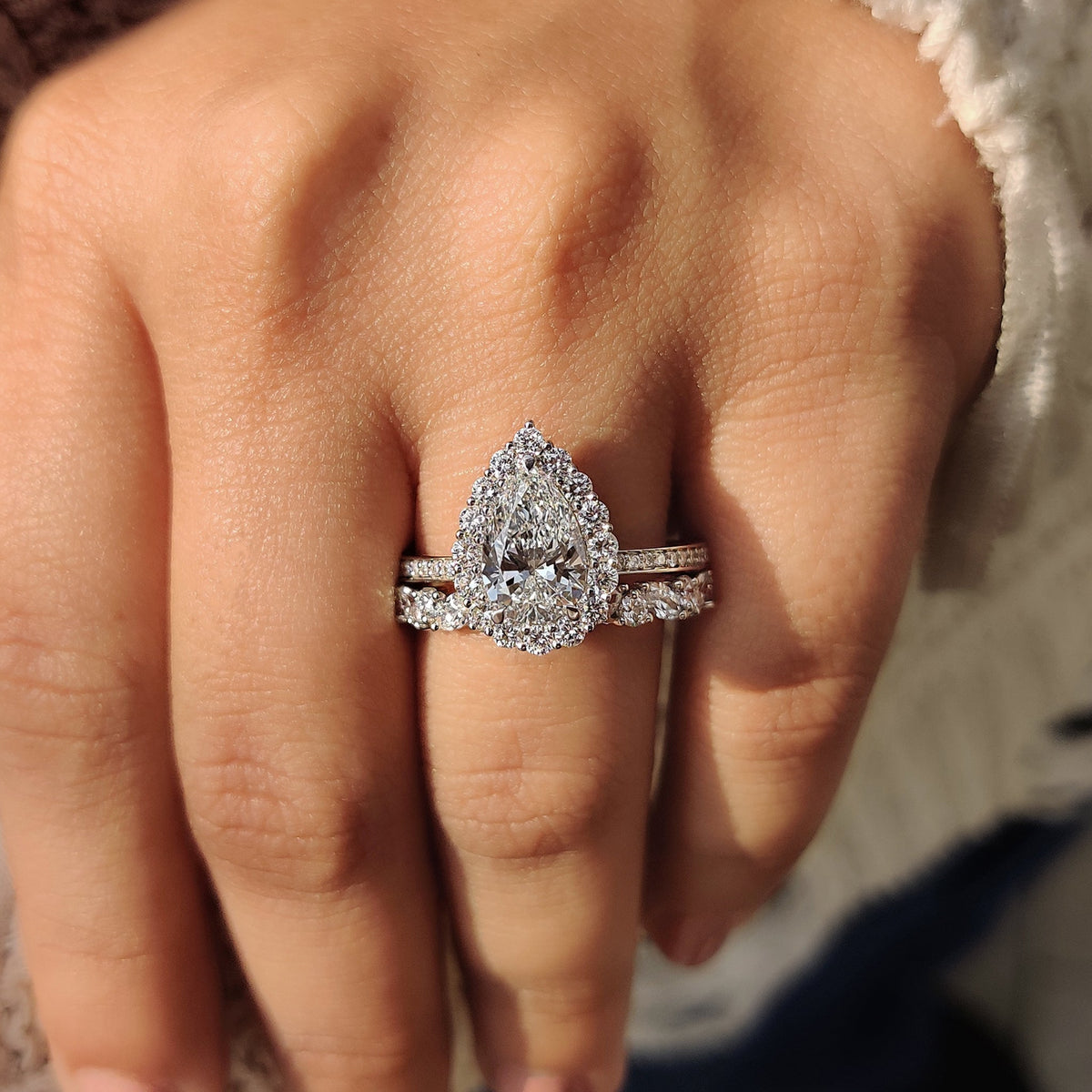 Solitaire Cathedral- 1.8 CT Cushion Lab Grown Diamond Wedding Band