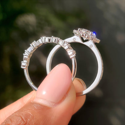 Solitaire Cathedral- 1.8 CT Cushion Lab Grown Diamond Wedding Band