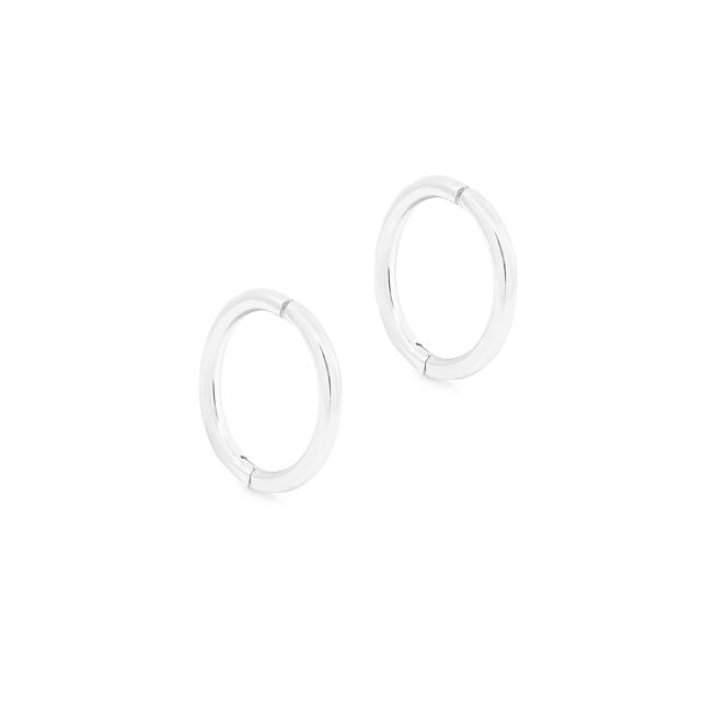 Elegant White Gold Minimalist Hoop Earring 2