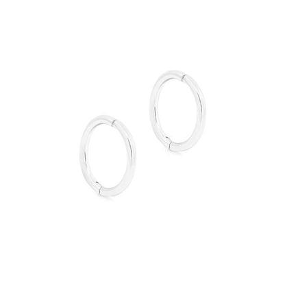 Elegant White Gold Minimalist Hoop Earring 2