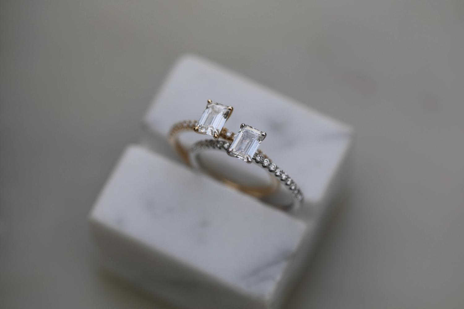 0.50 CT Emerald Lab Grown Diamond Pave Engagement Ring 7