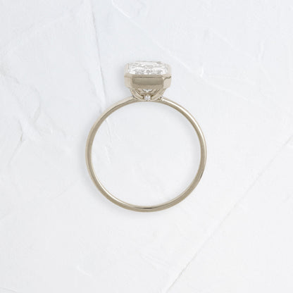 Solitaire Bezel with Hidden Stone-Radiant Lab Grown Diamond Engagement Ring