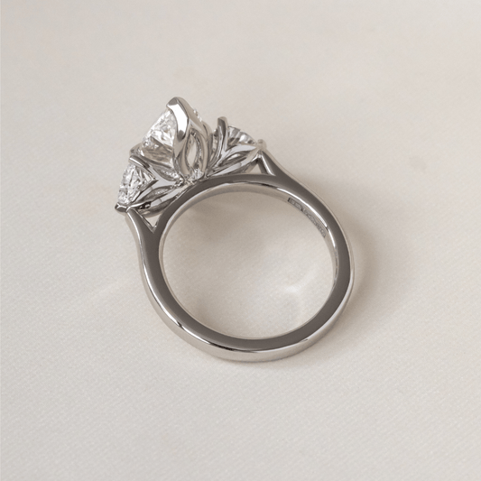 Three Stone-Marquise Cut Lab Grown Diamond Engagement Ring