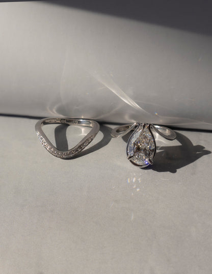 Solitaire Tear Drop Shank-Pear Lab Grown Diamond Engagement Ring