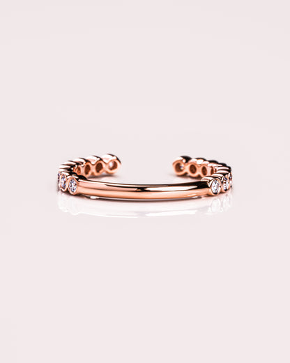 0.23 CT Round Shaped Lab Grown Diamond Open Wedding Band