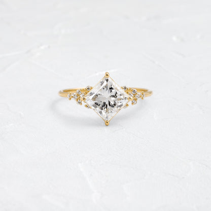 Cluster & Compass Style-Princess Lab Grown Diamond Engagement Ring