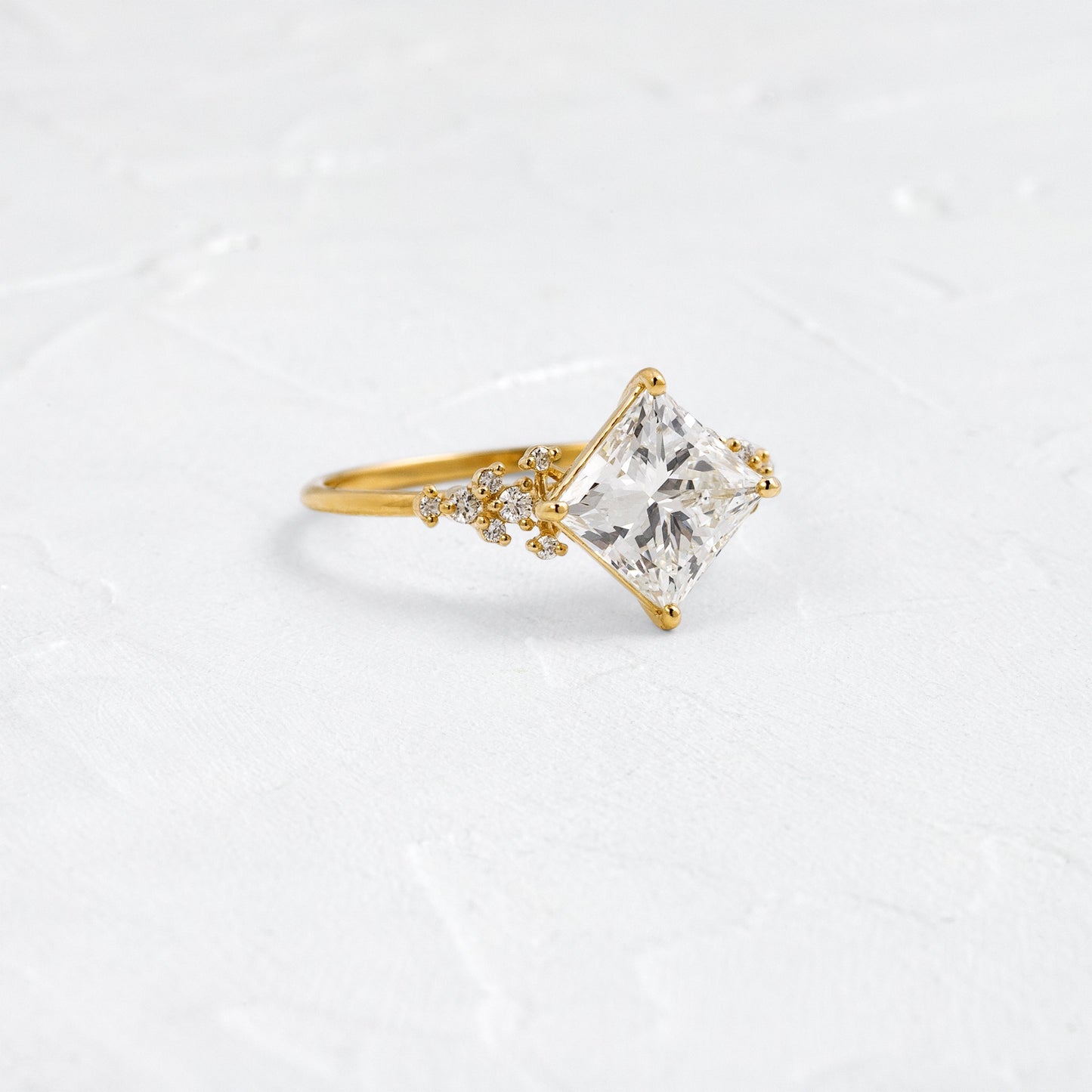 Cluster & Compass Style-Princess Lab Grown Diamond Engagement Ring