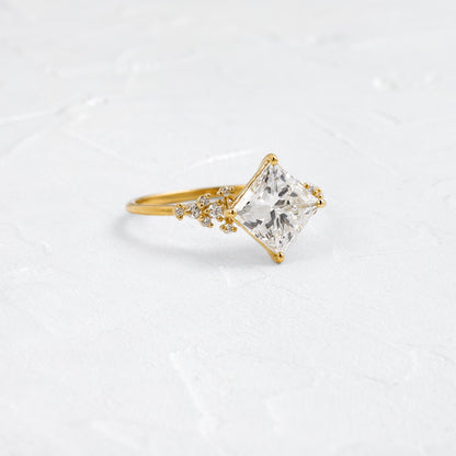 Cluster & Compass Style-Princess Lab Grown Diamond Engagement Ring