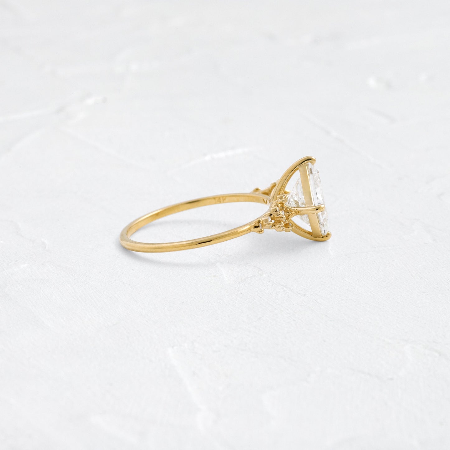 Cluster & Compass Style-Princess Lab Grown Diamond Engagement Ring
