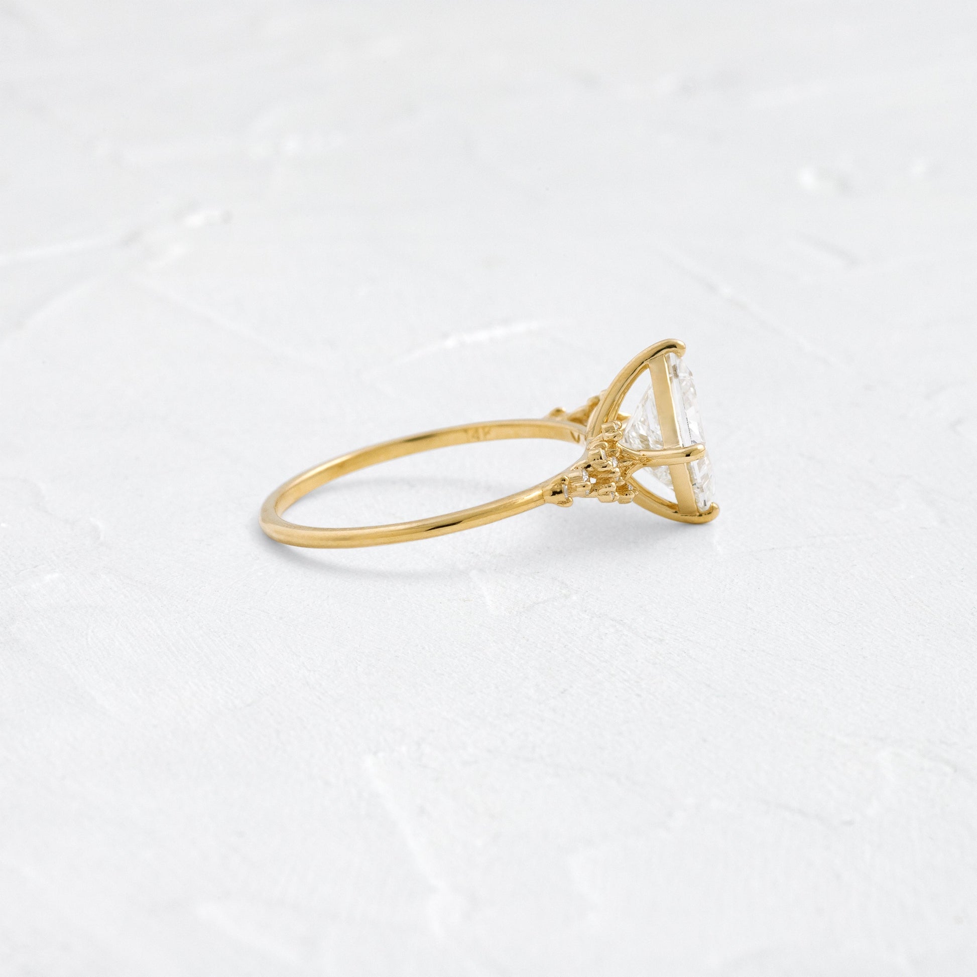 Cluster & Compass Style-Princess Lab Grown Diamond Engagement Ring
