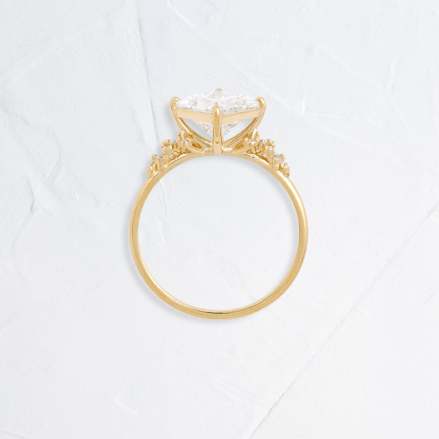 Cluster & Compass Style-Princess Lab Grown Diamond Engagement Ring