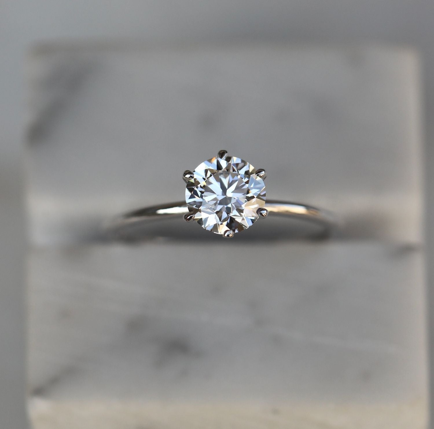 1.0 CT Round Lab-Grown Diamond Solitaire Ring in Classic Gold Setting