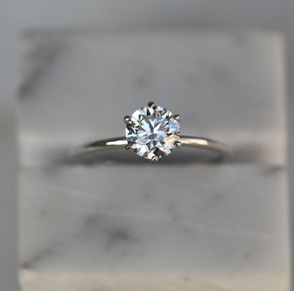 1.0 CT Round Lab-Grown Diamond Solitaire Ring in Classic Gold Setting 4