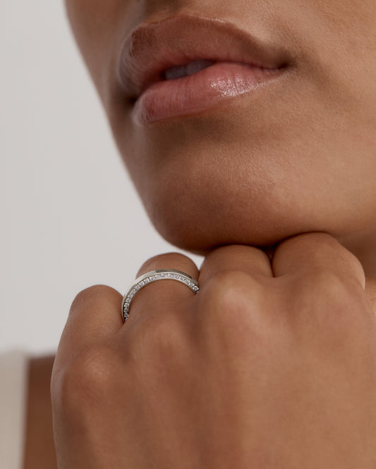 0.50 TCW Round Lab Grown Diamond Contour Elegance Wedding Band 2