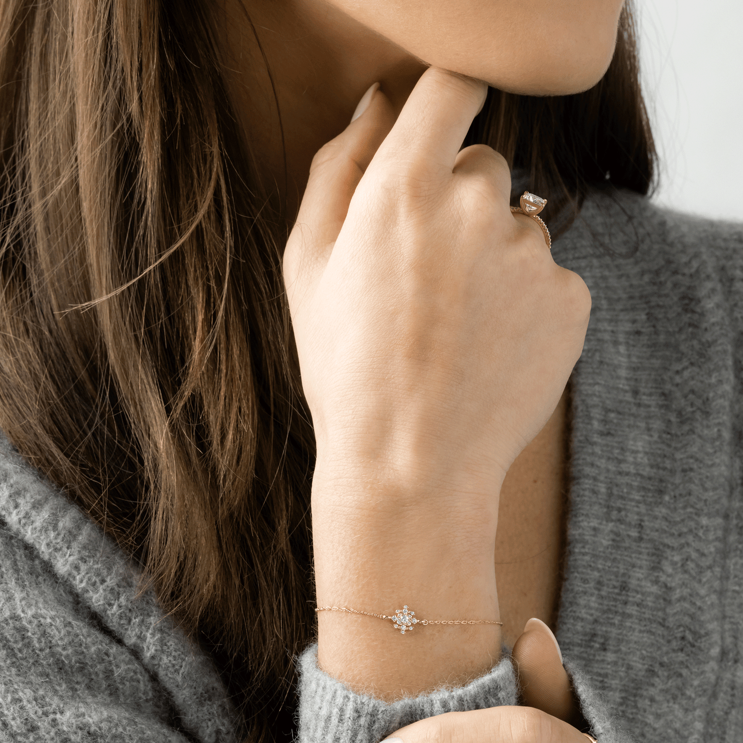Pave-Princess Lab Grown Diamond Engagement Ring