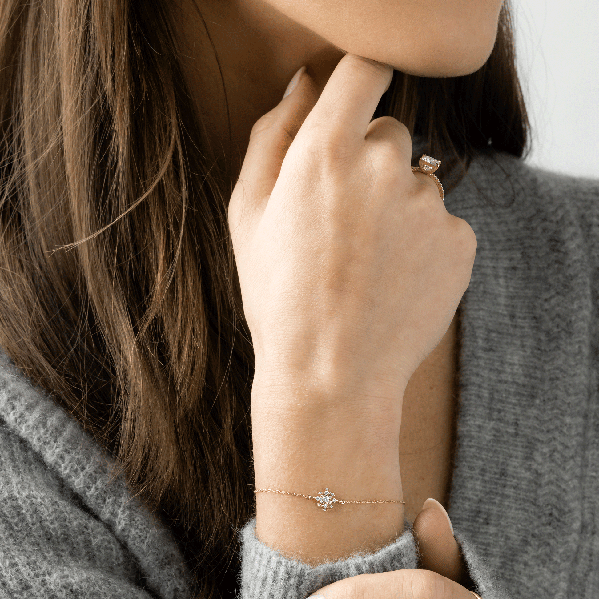 Pave-Princess Lab Grown Diamond Engagement Ring