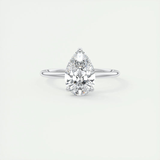 2.0 CT Pear-Shaped Lab Grown Diamond Solitaire Engagement Ring