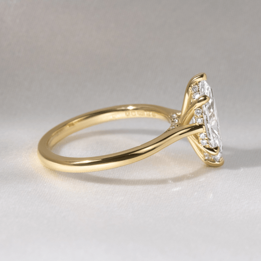 Hidden Halo-Marquise Lab Grown Diamond Engagement Ring