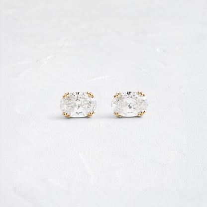 Solitaire- 1.0CT Oval Lab Grown Diamond Earrings