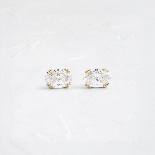 Solitaire- 1.0CT Oval Lab Grown Diamond Earrings