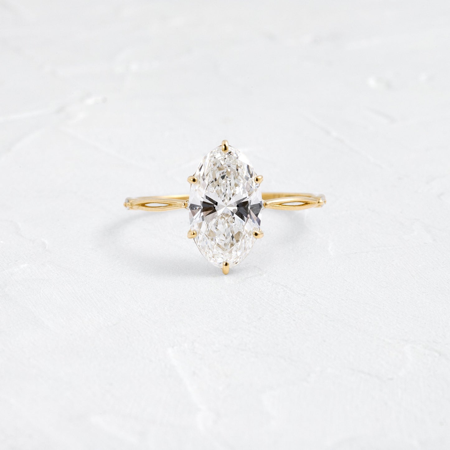 Criss Cross Dainty Pave-Oval Lab Grown Diamond Engagement Ring