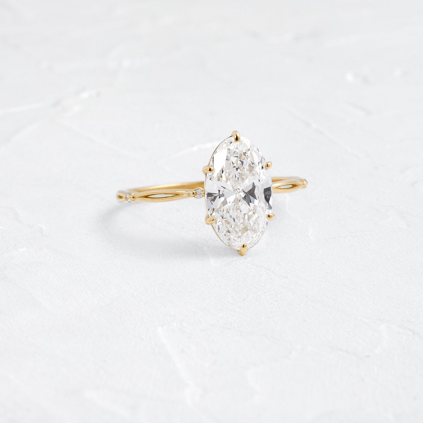 Criss Cross Dainty Pave-Oval Lab Grown Diamond Engagement Ring