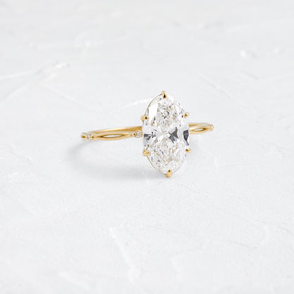 Criss Cross Dainty Pave-Oval Lab Grown Diamond Engagement Ring