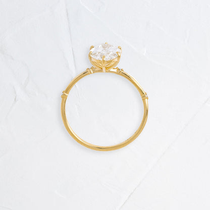 Criss Cross Dainty Pave-Oval Lab Grown Diamond Engagement Ring