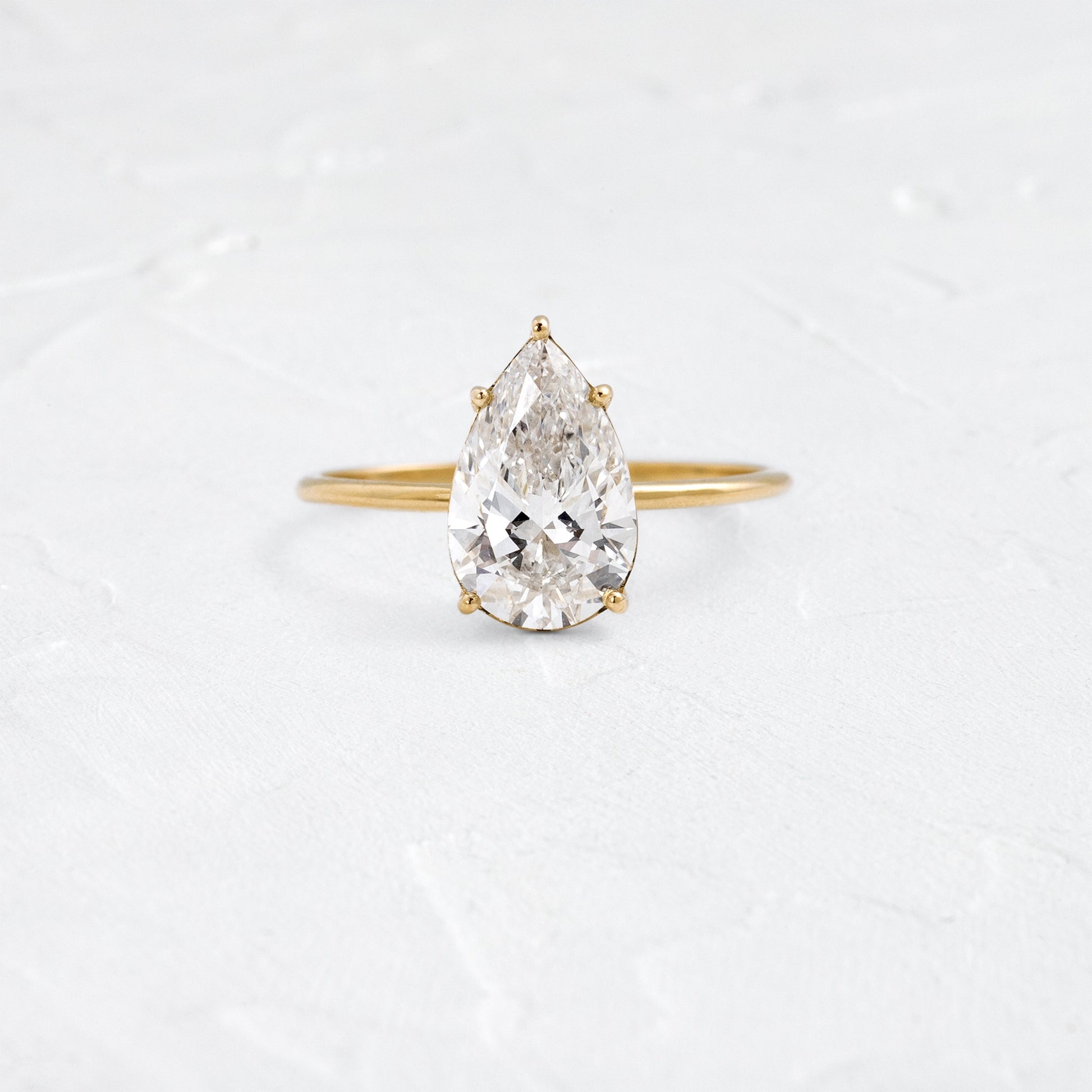 Solitaire Style-Pear Lab Grown Diamond Engagement Ring