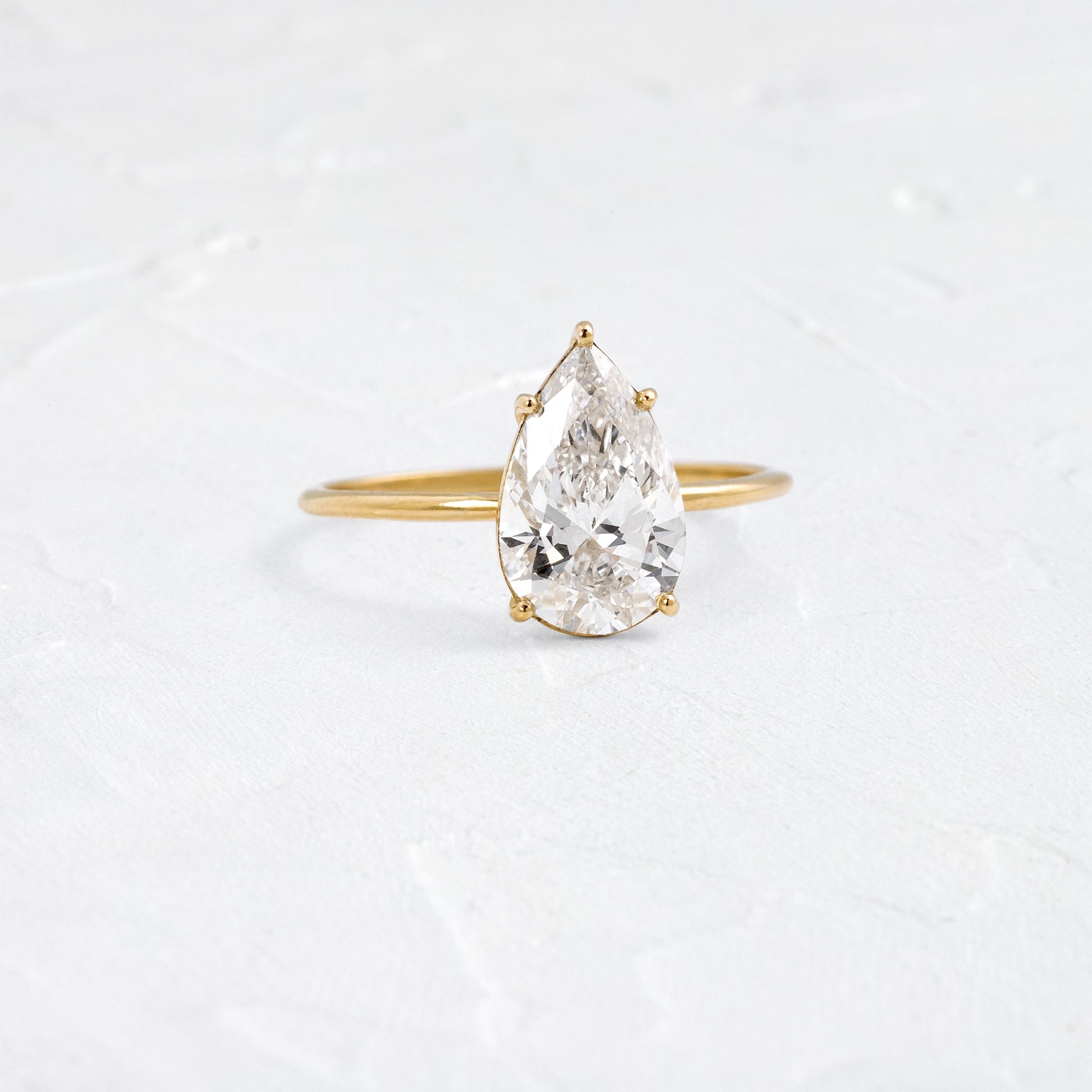 Solitaire Style-Pear Lab Grown Diamond Engagement Ring