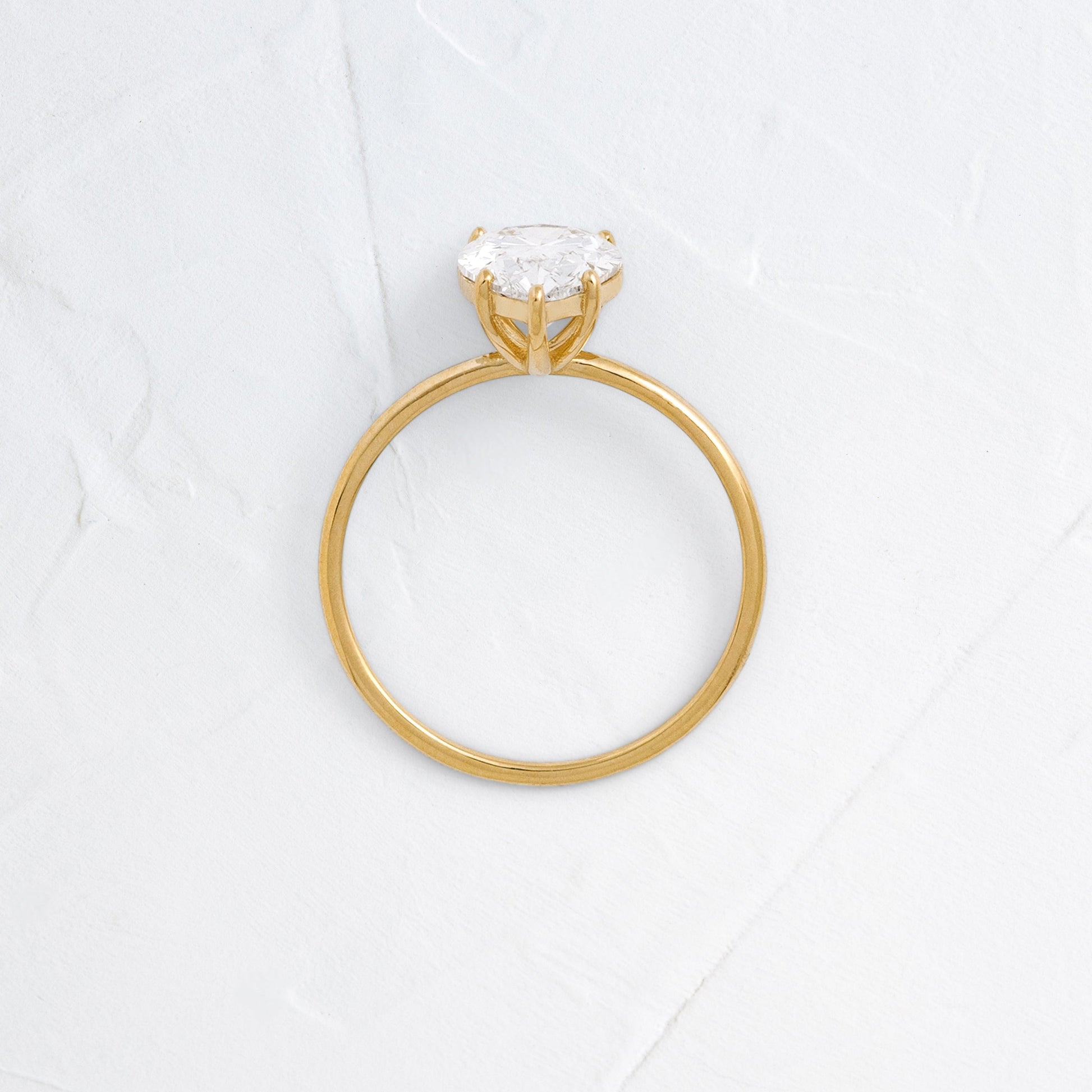 Solitaire Style-Pear Lab Grown Diamond Engagement Ring