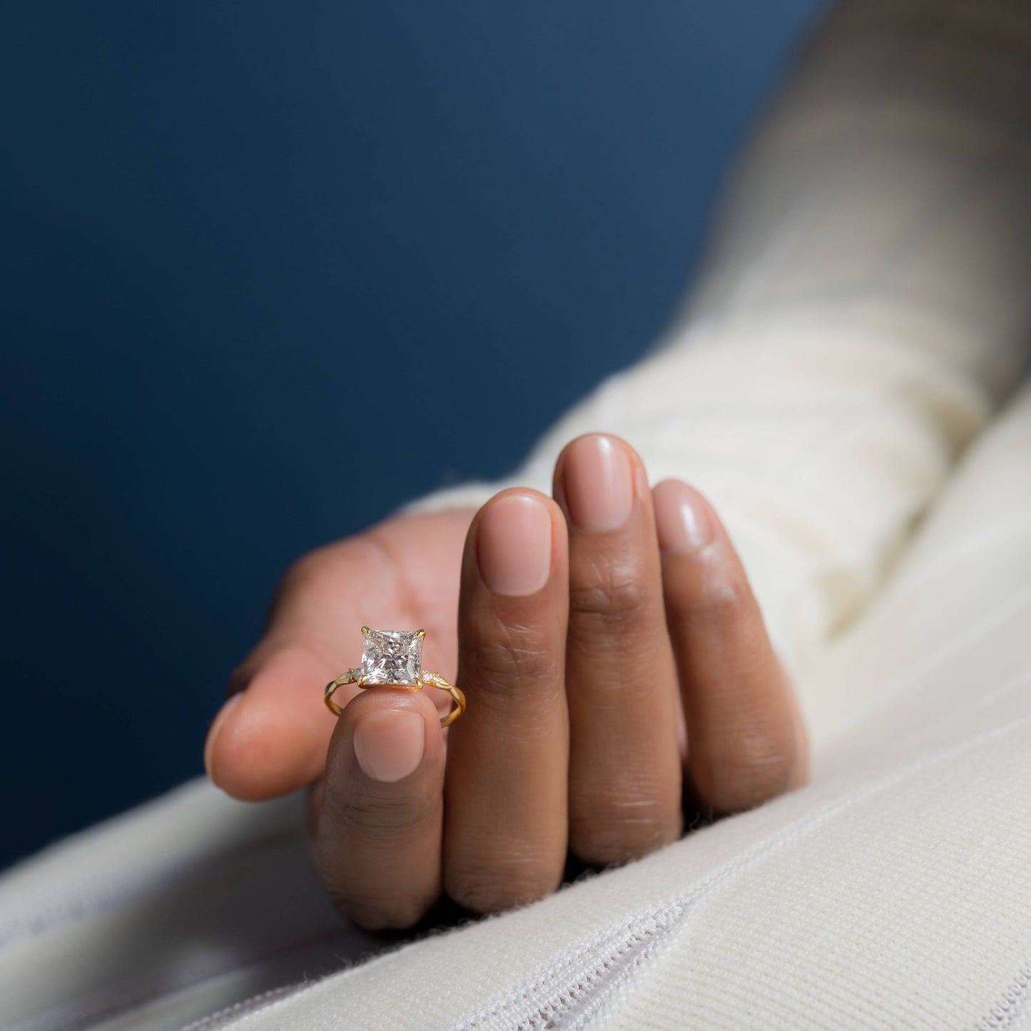 Criss Cross-Princess Lab Grown Diamond Engagement Ring