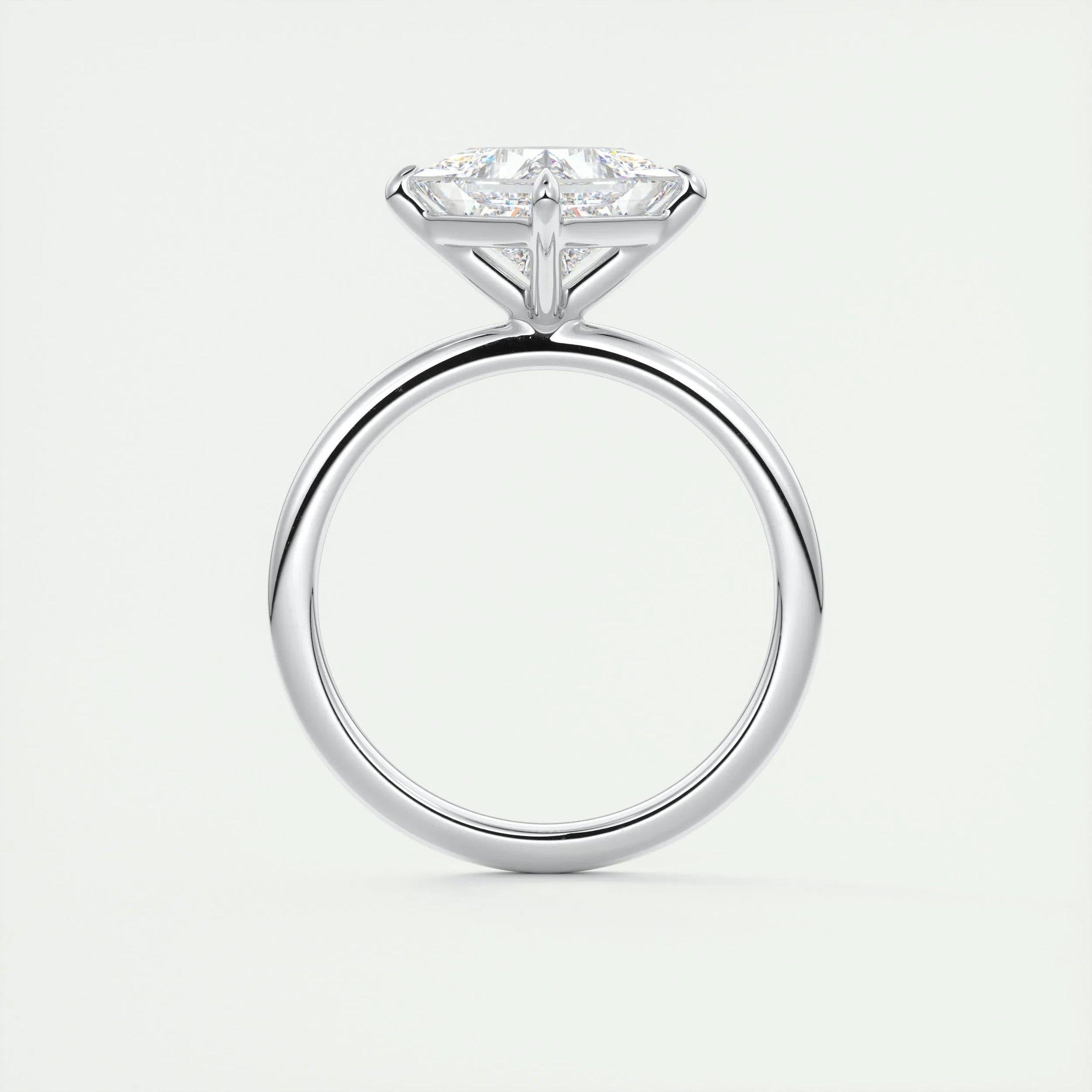 2.0 CT Princess Cut Lab Grown Diamond East West Solitaire Engagement Ring