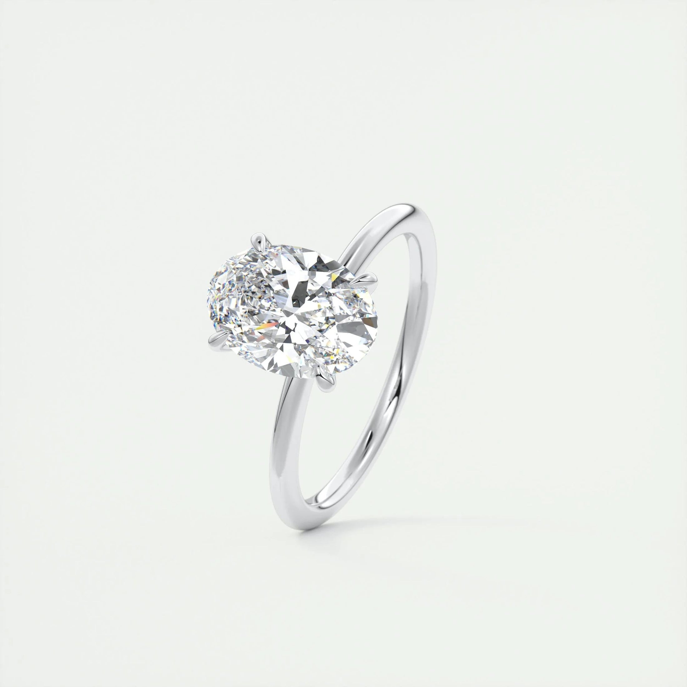 2.0 CT Oval Lab Grown Diamond Solitaire Engagement Ring