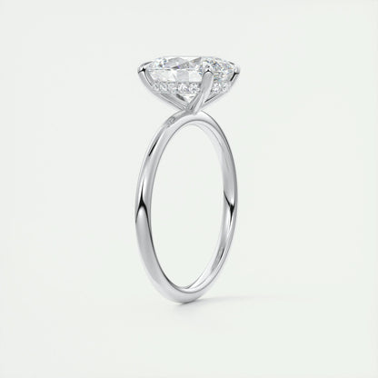 2 CT Oval Hidden Halo CVD F/VS1 Diamond Engagement Ring 7